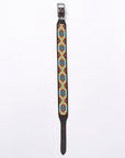 Hilason Western Style Heavy Duty Beaded American Leather Pet Dog Collar