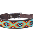 Hilason Western Style Heavy Duty Beaded American Leather Pet Dog Collar