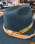 HILASON Beaded American Style Western Cowgirl Handmade Hatband Tan