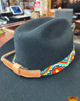 HILASON Beaded American Style Western Cowgirl Handmade Hatband Tan