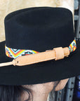 HILASON Beaded American Style Western Cowgirl Handmade Hatband Tan