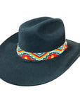 HILASON Beaded American Style Western Cowgirl Handmade Hatband Tan