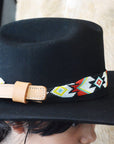 HILASON Beaded American Style Western Cowgirl Handmade Hatband Tan
