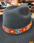 HILASON Beaded American Style Western Cowgirl Handmade Hatband Tan