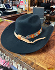 HILASON Beaded American Style Western Cowgirl Handmade Hatband Tan