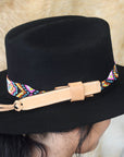 HILASON Beaded American Style Western Cowgirl Handmade Hatband Tan
