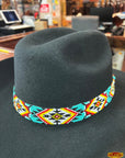 HILASON Beaded American Style Western Cowgirl Handmade Hatband Tan
