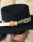 HILASON Beaded American Style Western Cowgirl Handmade Hatband Tan
