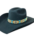 HILASON Beaded American Style Western Cowgirl Handmade Hatband Tan