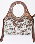 ADBG1197 American Darling Hand Tooled Hair On Genuine Leather Women Bag Western Handbag Purse
