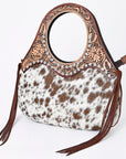 ADBG1197 American Darling Hand Tooled Hair On Genuine Leather Women Bag Western Handbag Purse