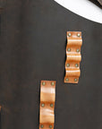 HILASON Genuine Leather Adjustable Work Apron With Tool Pockets Brown