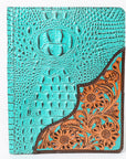 American Darling Portfolio Bag Hand Tooled Crocodile embossed Genuine Leather women bag western handbag purse