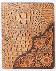 American Darling Portfolio Bag Hand Tooled Crocodile embossed Genuine Leather women bag western handbag purse - Everest Ranch