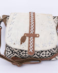 Ohlay Bags KB122 Cross Body Ii Upcycled Wool Upcycled Canvas Hair-On Genuine Leather Women Bag Western Handbag Purse