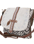 Ohlay Bags KB122 Cross Body Ii Upcycled Wool Upcycled Canvas Hair-On Genuine Leather Women Bag Western Handbag Purse