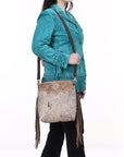 Ohlay Bags SKBA116 Cross Body I Hand Tooled Hair-On Genuine Leather Women Bag Western Handbag Purse