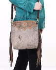 Ohlay Bags SKBA116 Cross Body I Hand Tooled Hair-On Genuine Leather Women Bag Western Handbag Purse