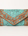 OHLAY WALLET Hand Tooled Embossed Genuine Leather women bag western handbag purse