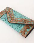 OHLAY WALLET Hand Tooled Embossed Genuine Leather women bag western handbag purse