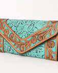 OHLAY WALLET Hand Tooled Embossed Genuine Leather women bag western handbag purse