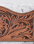 OHLAY WALLET Hand Tooled Hair-on Genuine Leather women bag western