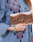OHLAY WALLET Hand Tooled Hair-on Genuine Leather women bag western