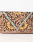 OHLAY WALLET Hand Tooled Genuine Leather women bag western handbag purse