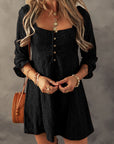 Elle Lace Crochet Buttoned Mini Dress