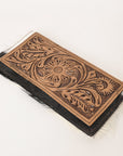 OHLAY WALLET Hand Tooled Hair-on Genuine Leather women bag western handbag purse
