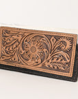 OHLAY WALLET Hand Tooled Hair-on Genuine Leather women bag western handbag purse