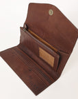 OHLAY WALLET Hand Tooled Hair-on Genuine Leather women bag western handbag purse
