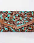 OHLAY WALLET Hand Tooled Hair-on Genuine Leather women bag western handbag purse