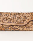 OHLAY WALLET Hand Tooled Hair-on Genuine Leather women bag western handbag purse