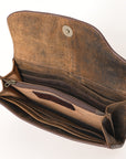 OHLAY WALLET Hand Tooled Hair-on Genuine Leather women bag western handbag purse