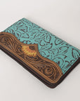 OHLAY WALLET Hand Tooled Embossed Hair-on Genuine Leather women bag western handbag purse