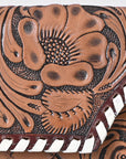 OHLAY WALLET Hand Tooled Hair-on Genuine Leather women bag western handbag purse