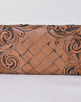 OHLAY WALLET Hand Tooled Hair-on Genuine Leather women bag western handbag purse