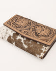 OHLAY WALLET Hand Tooled Hair-on Genuine Leather women bag western handbag purse