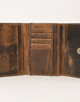OHLAY WALLET Hand Tooled Hair-on Genuine Leather women bag western handbag purse