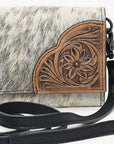 OHLAY WALLET Hand Tooled Hair-on Genuine Leather women bag western handbag purse