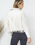 Faux Leather Moto Fringe Jacket