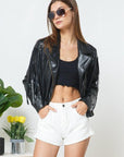Faux Leather Moto Fringe Jacket