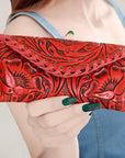American Darling Sunglass Case Hand Tooled Genuine Leather Women Bag Western Handbag Purse