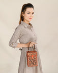 ADBGA417 American Darling Hand Tooled Genuine Leather Women Bag Western Handbag Purse