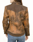 ADJKT034 Genuine Vintage leather Women shirt jacket dress ladies girl