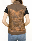 ADJKT035 Genuine Vintage leather Women shirt jacket dress ladies girl