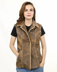 ADJKT036 Genuine Vintage leather Women shirt jacket dress ladies girl