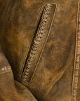 ADJKT037 Genuine Vintage leather Women shirt jacket dress ladies girl