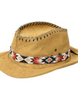 HILASON Beaded American Style Western Cowgirl Handmade Hatband Tan